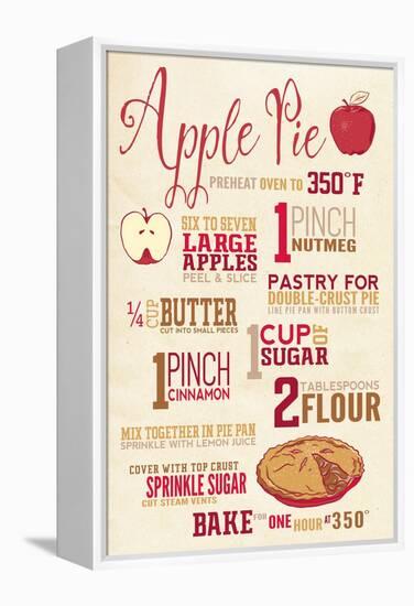 Apple Pie Recipe-Lantern Press-Framed Stretched Canvas