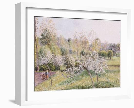 Apple Trees in Blossom, Eragny, 1895-Camille Pissarro-Framed Giclee Print