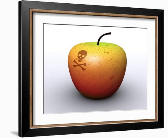 Apple with Poison Symbol, Artwork-Christian Darkin-Framed Photographic Print