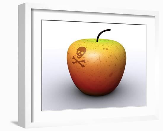 Apple with Poison Symbol, Artwork-Christian Darkin-Framed Photographic Print