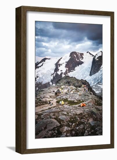 Applebee Campground Near Sunset, Climber Basecamp Campground, Bugaboos Provincial Park, BC, Canada-Dan Holz-Framed Photographic Print