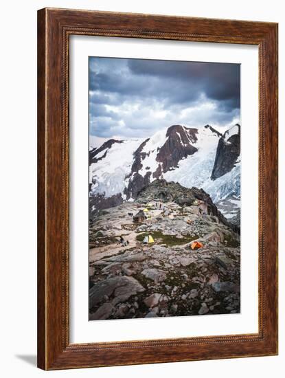 Applebee Campground Near Sunset, Climber Basecamp Campground, Bugaboos Provincial Park, BC, Canada-Dan Holz-Framed Photographic Print