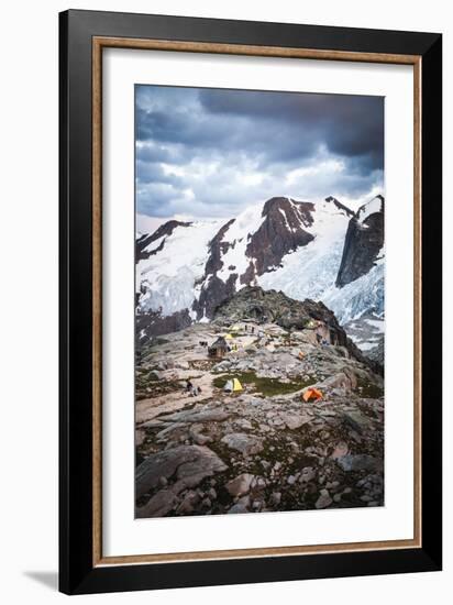 Applebee Campground Near Sunset, Climber Basecamp Campground, Bugaboos Provincial Park, BC, Canada-Dan Holz-Framed Photographic Print