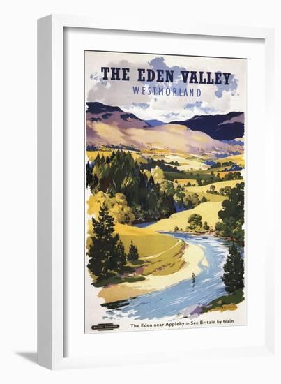 Appleby, England - Fisherman in the Eden Valley British Railways Poster-Lantern Press-Framed Art Print