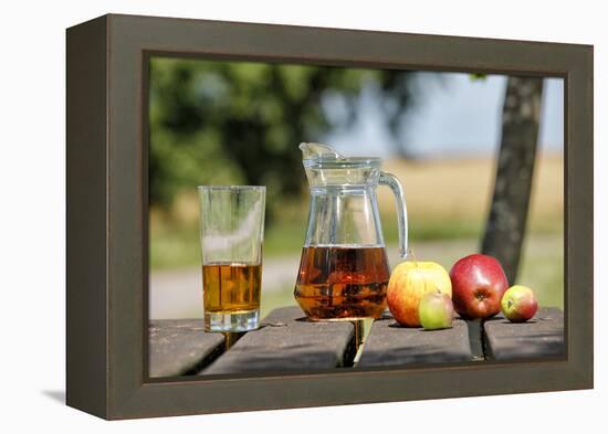 Apples and apple juice, Saargau, Rhineland-Palatinate, Germany, Europe-Hans-Peter Merten-Framed Premier Image Canvas