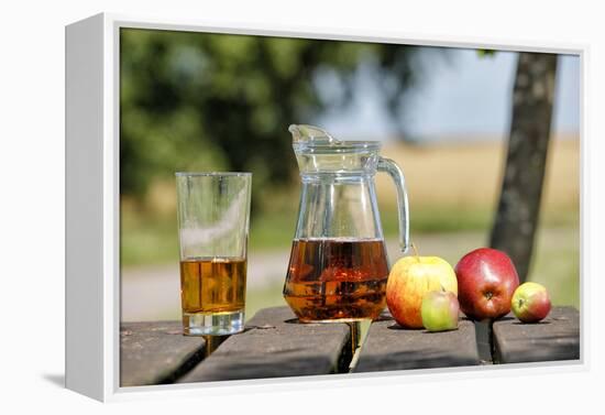 Apples and apple juice, Saargau, Rhineland-Palatinate, Germany, Europe-Hans-Peter Merten-Framed Premier Image Canvas