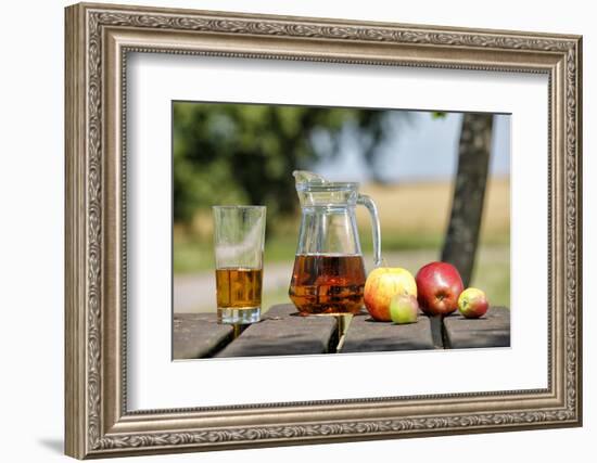 Apples and apple juice, Saargau, Rhineland-Palatinate, Germany, Europe-Hans-Peter Merten-Framed Photographic Print