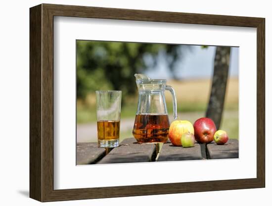 Apples and apple juice, Saargau, Rhineland-Palatinate, Germany, Europe-Hans-Peter Merten-Framed Photographic Print