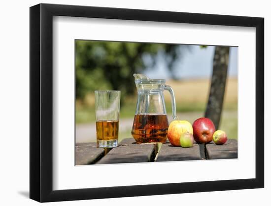 Apples and apple juice, Saargau, Rhineland-Palatinate, Germany, Europe-Hans-Peter Merten-Framed Photographic Print