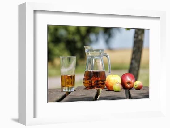 Apples and apple juice, Saargau, Rhineland-Palatinate, Germany, Europe-Hans-Peter Merten-Framed Photographic Print