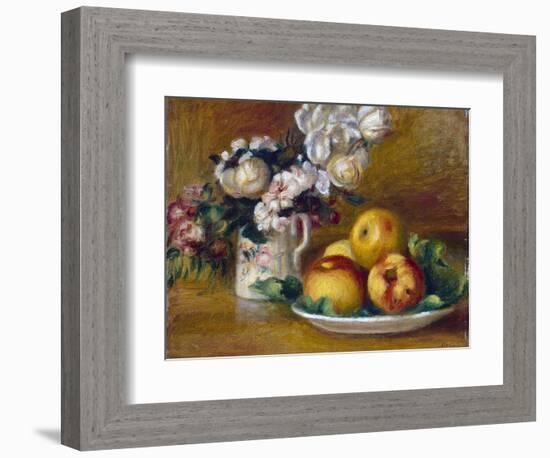 Apples and Flowers, C1895-Pierre-Auguste Renoir-Framed Giclee Print