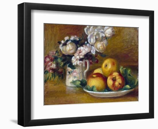 Apples and Flowers, C1895-Pierre-Auguste Renoir-Framed Giclee Print