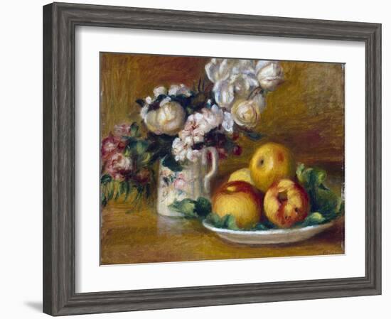 Apples and Flowers, C1895-Pierre-Auguste Renoir-Framed Giclee Print