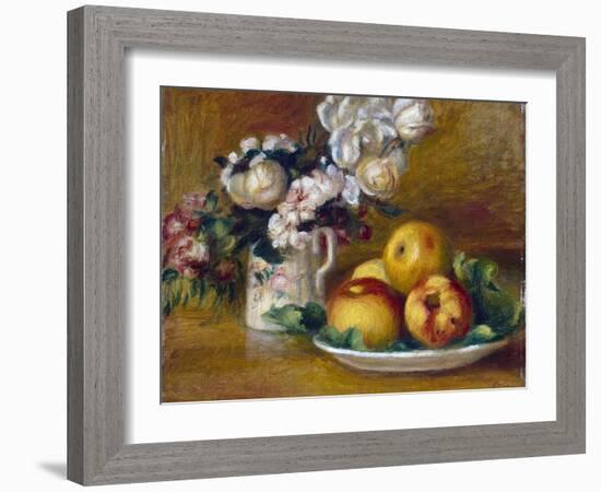 Apples and Flowers, C1895-Pierre-Auguste Renoir-Framed Giclee Print