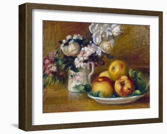 Apples and Flowers, C1895-Pierre-Auguste Renoir-Framed Giclee Print