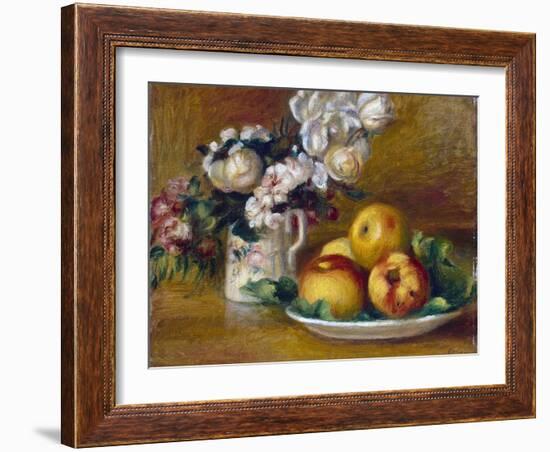 Apples and Flowers, C1895-Pierre-Auguste Renoir-Framed Giclee Print