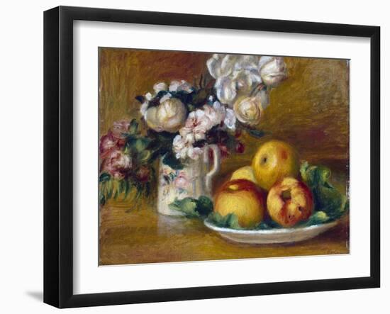 Apples and Flowers, C1895-Pierre-Auguste Renoir-Framed Giclee Print