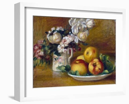 Apples and Flowers, C1895-Pierre-Auguste Renoir-Framed Giclee Print