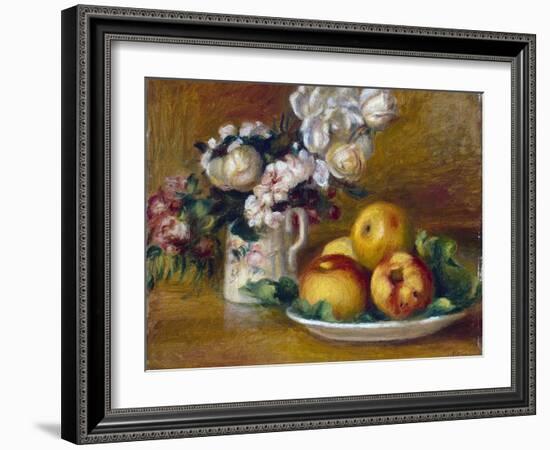 Apples and Flowers, C1895-Pierre-Auguste Renoir-Framed Giclee Print