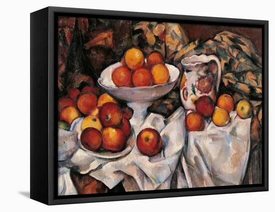 Apples and Oranges-Paul Cézanne-Framed Stretched Canvas