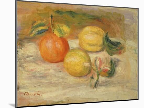 Apples and Two Lemons (Oil on Canvas)-Pierre Auguste Renoir-Mounted Giclee Print