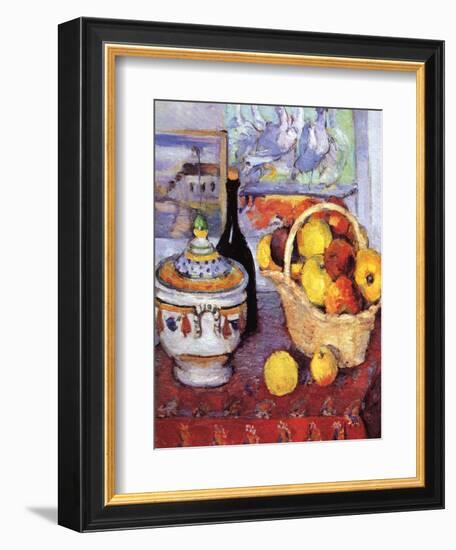 Apples Bottle and Tureen-Paul C?zanne-Framed Art Print