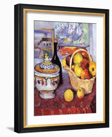 Apples Bottle and Tureen-Paul C?zanne-Framed Art Print