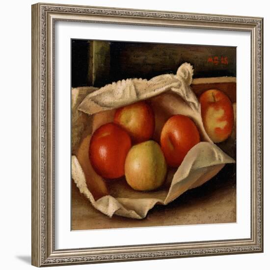 Apples in a Bag, 1925 (Oil on Cardboard)-Mark Gertler-Framed Giclee Print