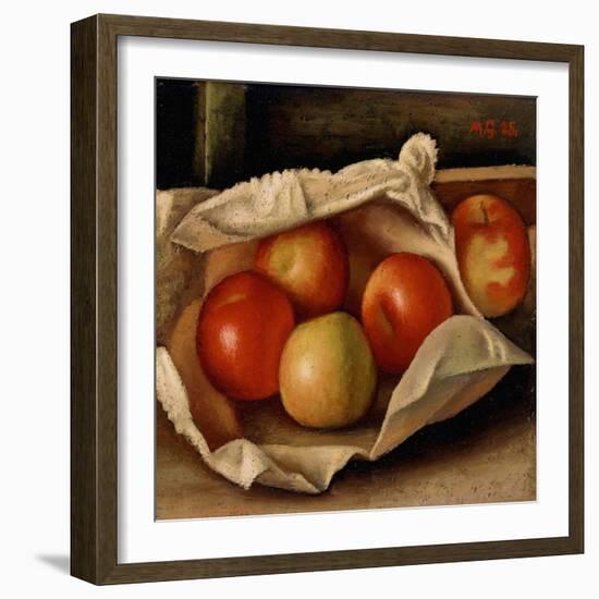 Apples in a Bag, 1925 (Oil on Cardboard)-Mark Gertler-Framed Giclee Print
