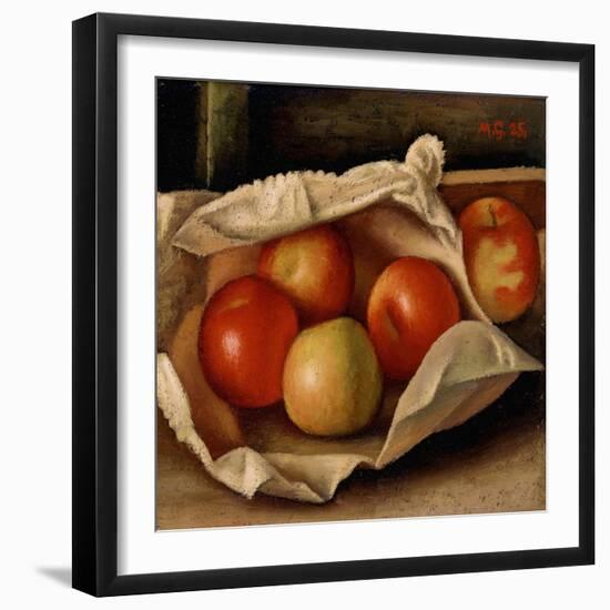 Apples in a Bag, 1925 (Oil on Cardboard)-Mark Gertler-Framed Giclee Print