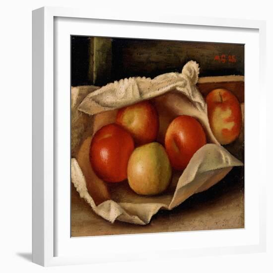 Apples in a Bag, 1925 (Oil on Cardboard)-Mark Gertler-Framed Giclee Print