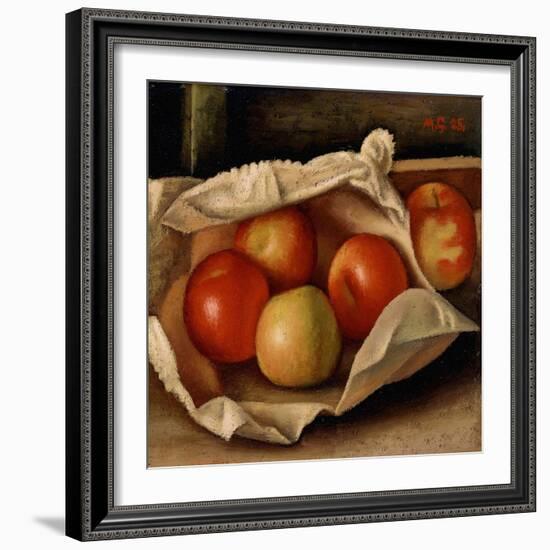 Apples in a Bag, 1925 (Oil on Cardboard)-Mark Gertler-Framed Giclee Print