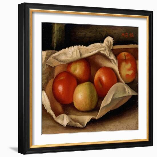 Apples in a Bag, 1925 (Oil on Cardboard)-Mark Gertler-Framed Giclee Print