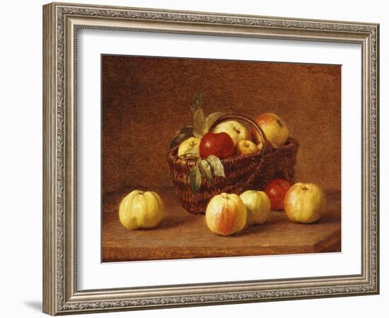 Apples in a Basket on a Table-Henri Fantin-Latour-Framed Giclee Print