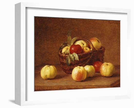 Apples in a Basket on a Table-Henri Fantin-Latour-Framed Giclee Print