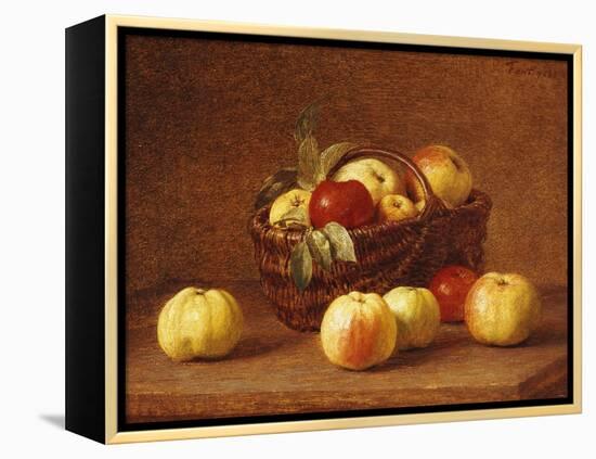 Apples in a Basket on a Table-Henri Fantin-Latour-Framed Premier Image Canvas