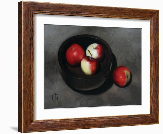 Apples in an Ebony Bowl, 2008-James Gillick-Framed Giclee Print