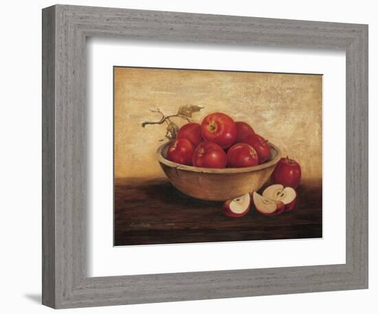 Apples in Wooden Bowl-unknown Sibley-Framed Art Print
