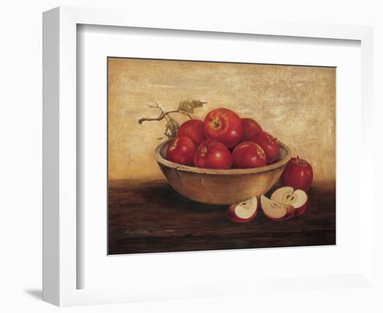 Apples in Wooden Bowl-unknown Sibley-Framed Art Print