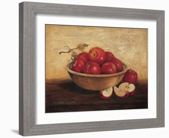 Apples in Wooden Bowl-unknown Sibley-Framed Art Print