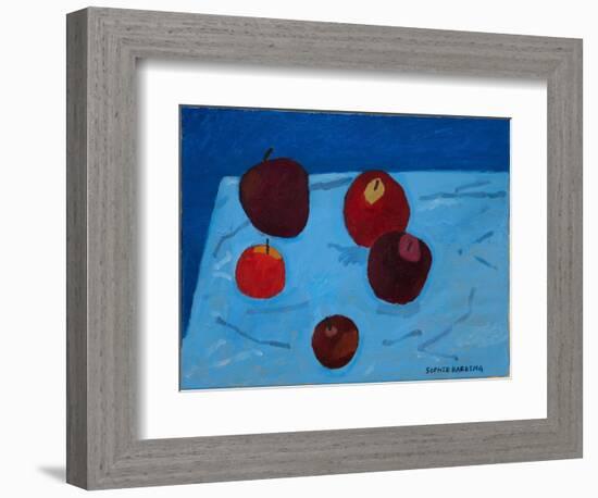 Apples on Blue Paper Bag-Sophie Harding-Framed Giclee Print