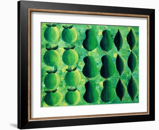 Apples, Pears and Limes, 2004-Julie Nicholls-Framed Giclee Print