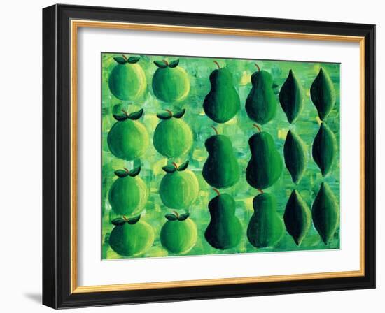 Apples, Pears and Limes, 2004-Julie Nicholls-Framed Giclee Print