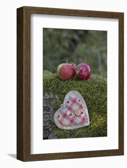 Apples, Two, Heart, Tree Trunk, Moss-Andrea Haase-Framed Photographic Print