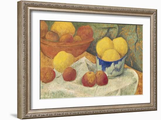 Apples with a Blue Dish, 1922 (Oil on Canvas)-Paul Serusier-Framed Giclee Print