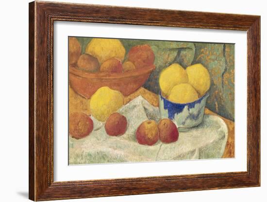 Apples with a Blue Dish, 1922 (Oil on Canvas)-Paul Serusier-Framed Giclee Print