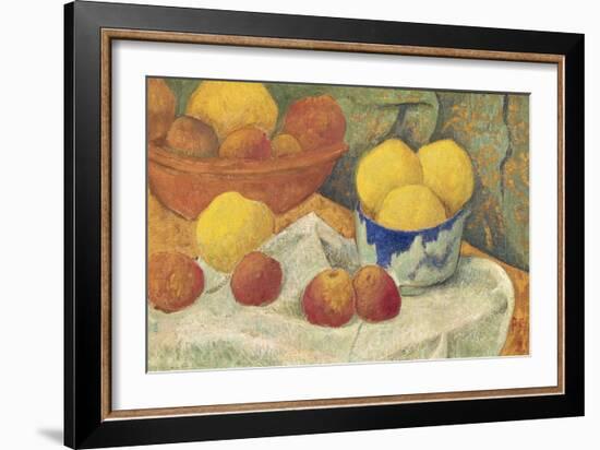 Apples with a Blue Dish, 1922 (Oil on Canvas)-Paul Serusier-Framed Giclee Print