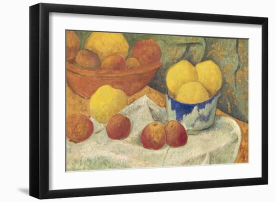 Apples with a Blue Dish, 1922 (Oil on Canvas)-Paul Serusier-Framed Giclee Print