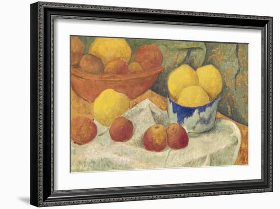 Apples with a Blue Dish, 1922 (Oil on Canvas)-Paul Serusier-Framed Giclee Print