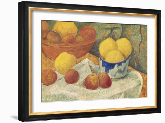 Apples with a Blue Dish, 1922 (Oil on Canvas)-Paul Serusier-Framed Giclee Print